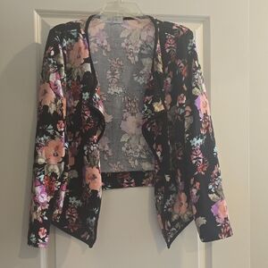 Floral Open-Front Women's Blazer